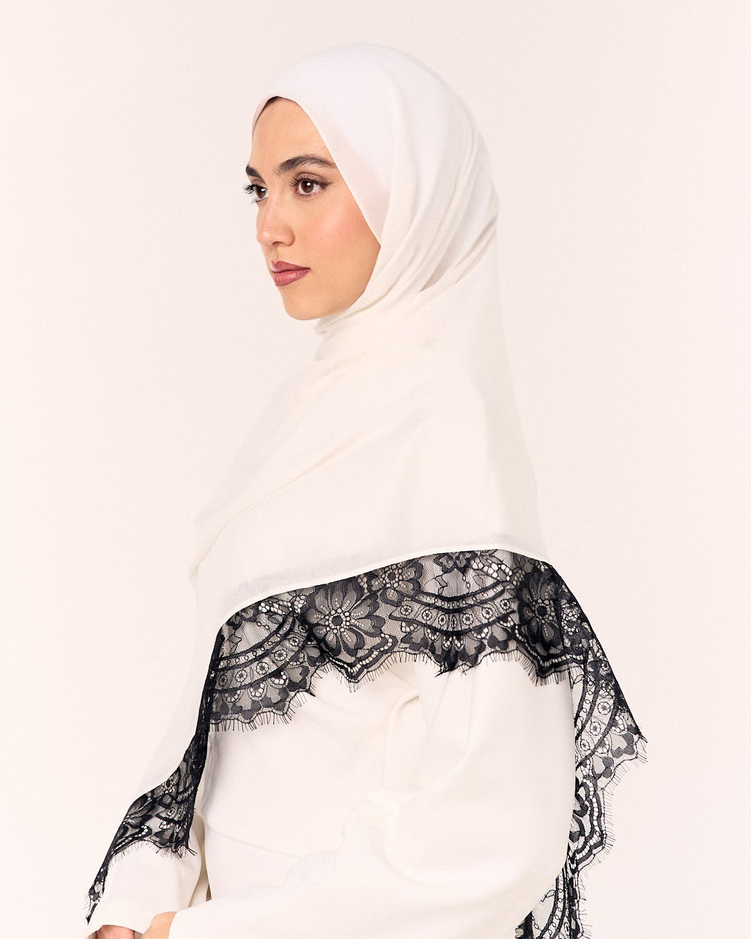 White with black