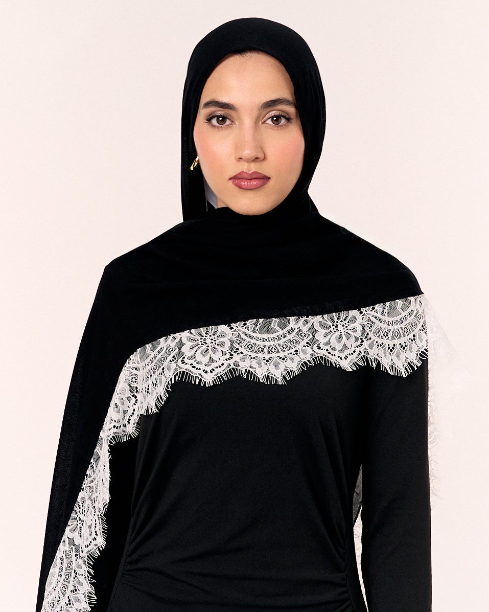 Black with white